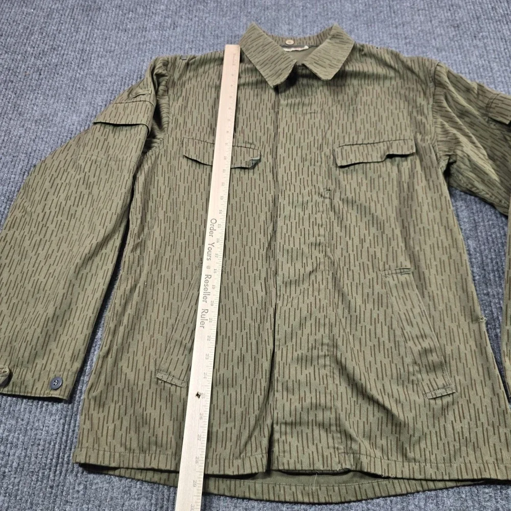 Vintage East German Strichtarn Raindrop Camo Field Jacket G48 Green Canvas